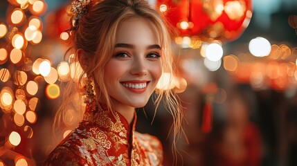 A joyful celebration with vibrant colors and traditional attire