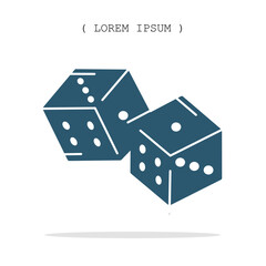 Vector symbol. Dice icon illustration. Stock vector symbol illustration design.
