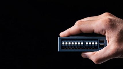 basic network concept. A close-up of a command-line interface used to configure basic network parameters like IP addresses and DNS servers