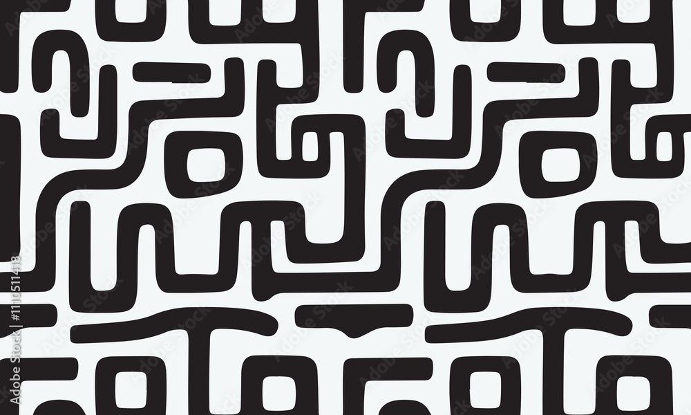 Poster retro geometric pattern with labyrinth backgrounds concept for modern home décor, textiles and digit