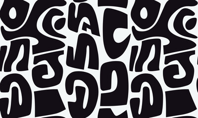 seamless pattern with black and white unique vector design for trendy home décor, textiles and digital backgrounds