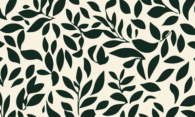 modern abstract green leafy seamless vector pattern for luxury décor design and wallpaper