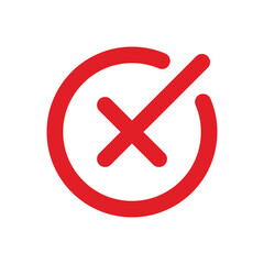 Vector Cross Icon Isolated On White