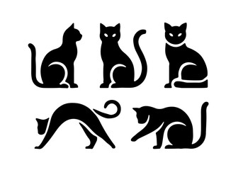 cat silhouette vector collection. modern style