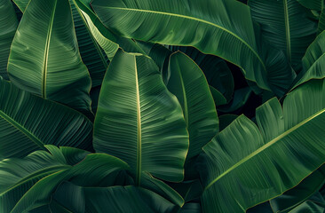 Green Banana Leaf abstract background realistic bananas leaf wallpaper