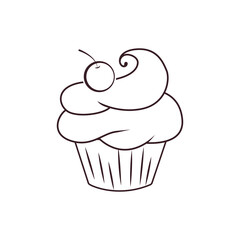 The cupcake icon. A simple cupcake icon for social media, apps, and web design. 