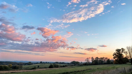 sunset over the field