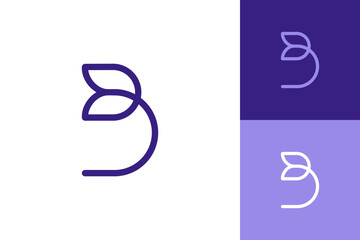 B flower icon line logo vector design graphic isolated © svsetyo