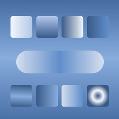 Blue Gradient different style shades combination Minimalistic, pastel colored collection on white background.