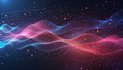 Fototapeta premium A colorful wave of light with blue, red and pink colors