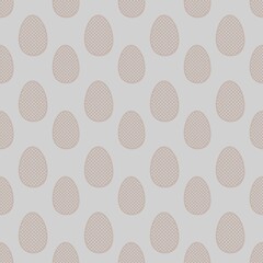 Seamless spring pattern featuring decorative Easter eggs on a light background