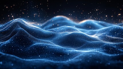 Serene Glowing Hills in Minimalist Style