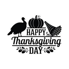 Happy thanksgiving day typography lettering decorative vector design with white background