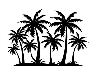 tropical palm trees silhouette. eps 10