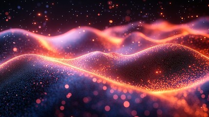 Obraz premium Glowing Abstract Hills in Luminous Blue Tones