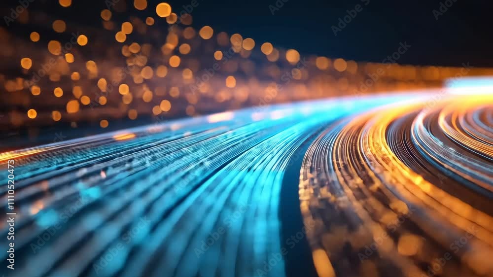 Aufkleber colorful light trails glide smoothly across a dark background creating an artistic visual display in
