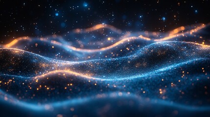 Obraz premium Elegant Glowing Blue Curves in Minimalist Style