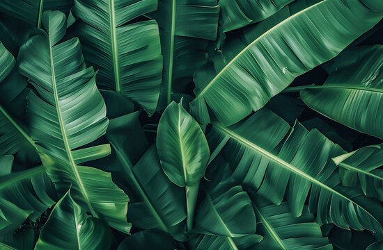 Fresh Green Banana Leave abstract background realistic banna leaf wallpaper
