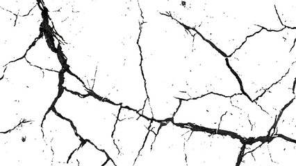 Crack texture lines isolated on transparent background. Vector grunge style cracked texture with cracked pattern for abstract background.