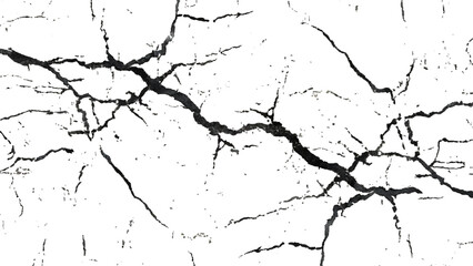 Crack texture lines isolated on transparent background. Vector grunge style cracked texture with cracked pattern for abstract background.