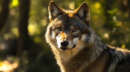 Obraz premium A wolf in the forest.