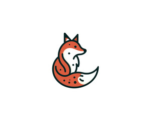 Fox Logo Design Icon Symbol Vector Illustration 