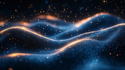 Obraz premium Luminous Blue Curves Flowing Over Gentle Hills