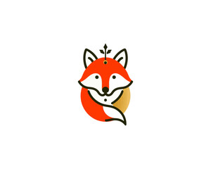 Fox Logo Design Icon Symbol Vector Illustration 