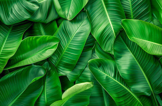 Fresh Green Banana Leave abstract background realistic banna leaf wallpaper