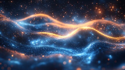 Fototapeta premium Soft Glowing Light with Rolling Curves in Space