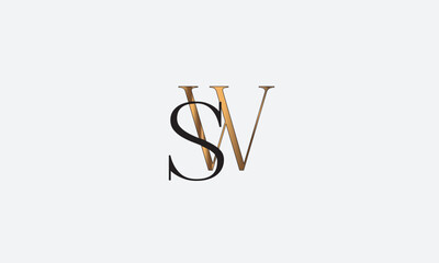 SW, WS, S, W Abstract Letters Logo Monogram	