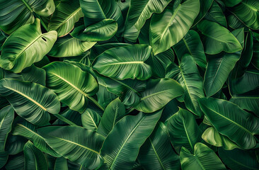 Fresh Green Banana Leave abstract background realistic banna leaf wallpaper