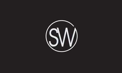 SW, WS, S, W Abstract Letters Logo Monogram	