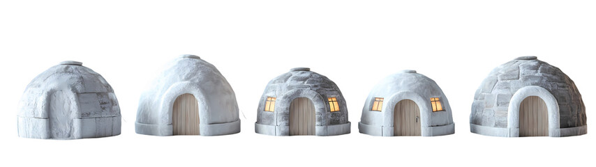 Two Igloos 3D rendering
