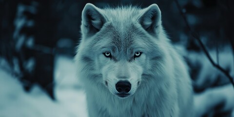 Obraz premium Majestic Wolf in Winter Landscape