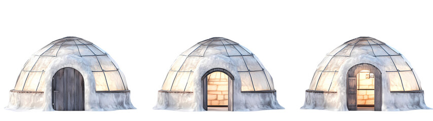 Two Igloos 3D rendering