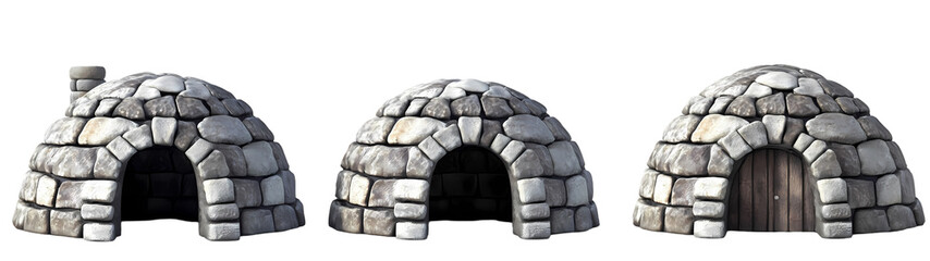 Two Igloos 3D rendering