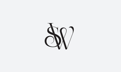 SW, WS, S, W Abstract Letters Logo Monogram