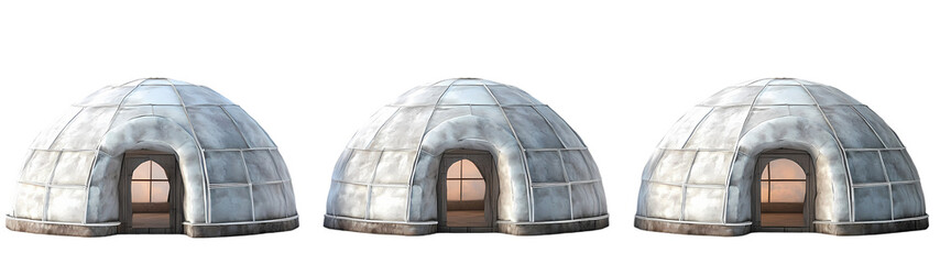 Two Igloos 3D rendering