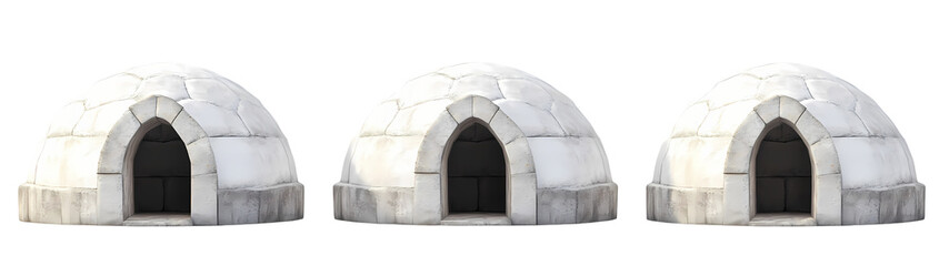 Two Igloos 3D rendering