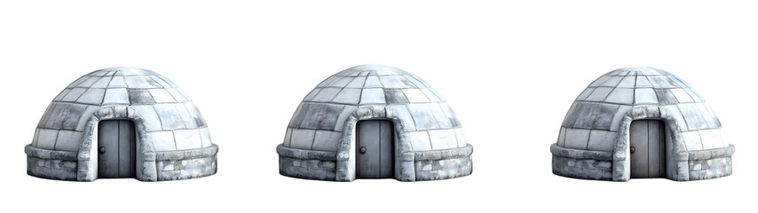 Two Igloos 3D rendering