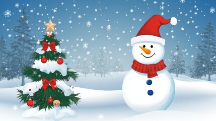 Diverse Snowmen Set: Christmas & New Year Vector Illustrations