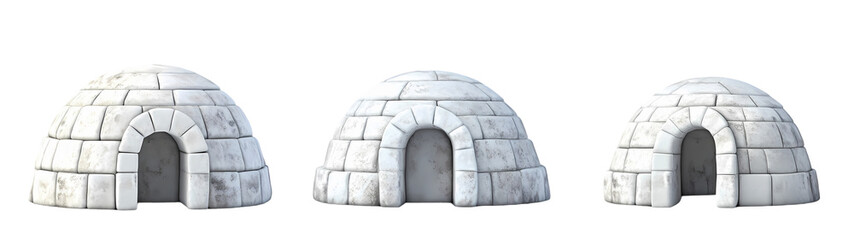 Two Igloos 3D rendering