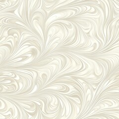 delicate wave pattern, light cream and white swirls, abstract feathered design, gentle flowing curves, seamless organic movement, elegant repeating motif, soft undulating lines, peaceful rhythmic