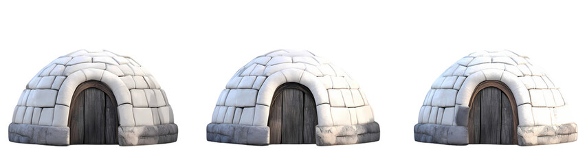 Two Igloos 3D rendering