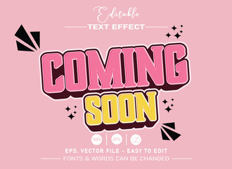 Coming soon style editable text effect