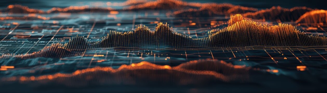 Illuminating ai scatterplot analysis futuristic data visualization with soft radiance