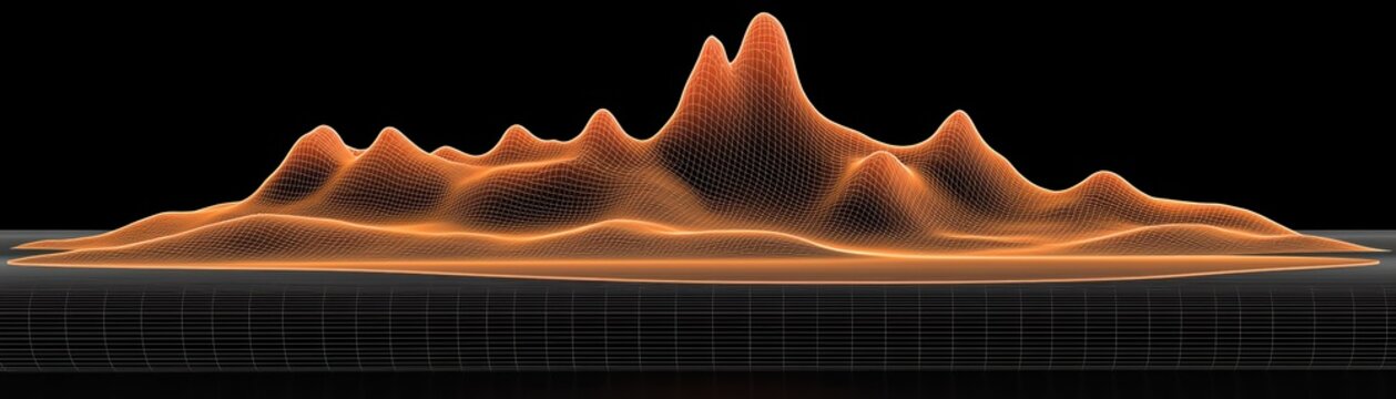 Visualizing a single glowing scatterplot with ai insights in a digital environment for enhanced data analysis, brown graph