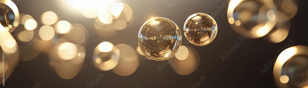 Poster illuminated solitary ai-generated bubble chart displaying data trends in a virtual environment