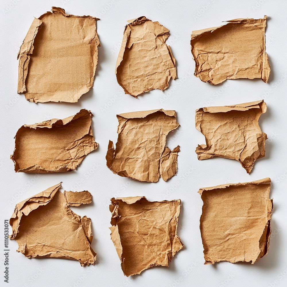 Poster creative paper textures studio photography neutral background close-up visual design concepts for un